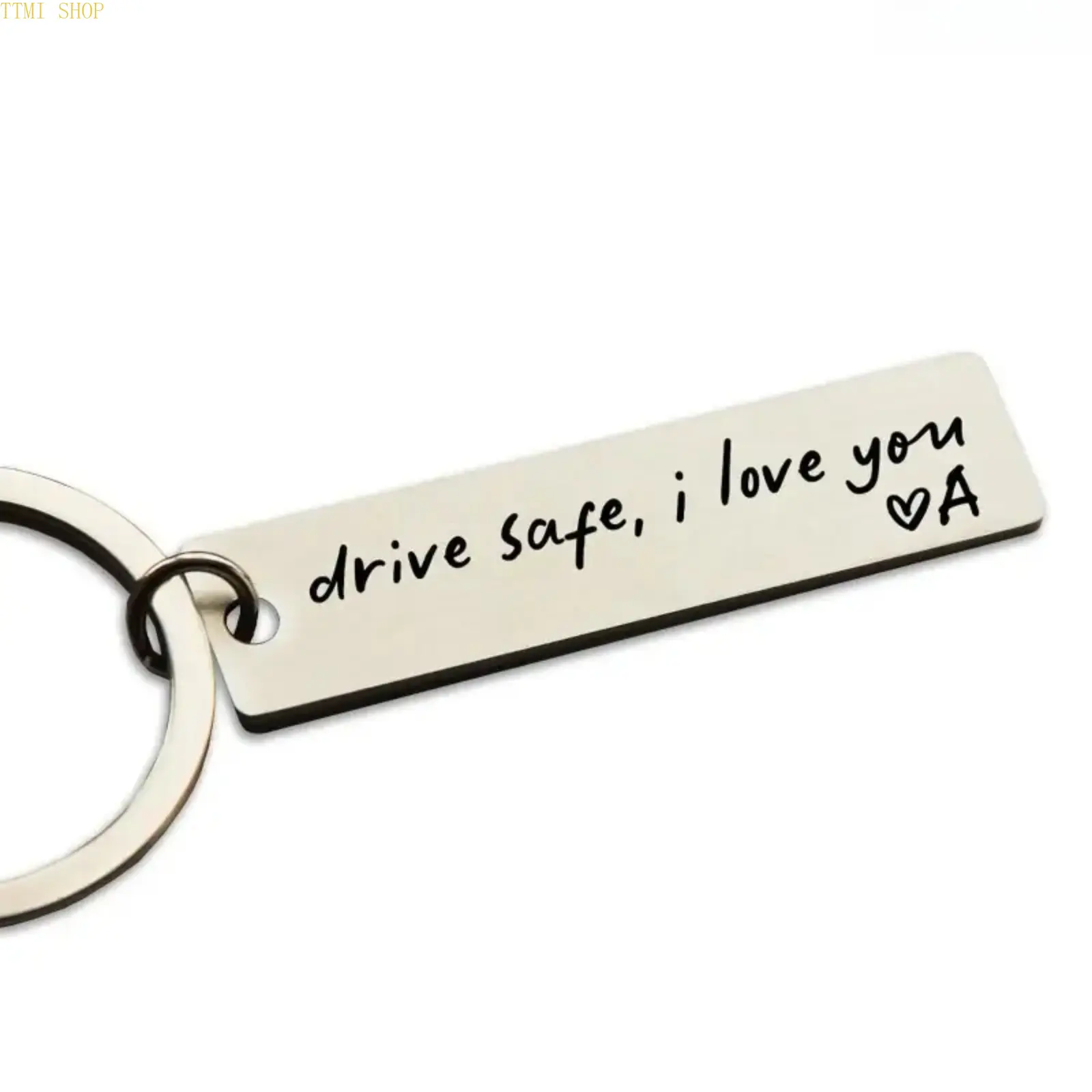 Father's Day Personalized Safe Driving Stainless Steel Keychain, Engraved I Love You Key Ring, Thoughtful Car Accessory Gift for Husband Boyfriend Brother New Drivers