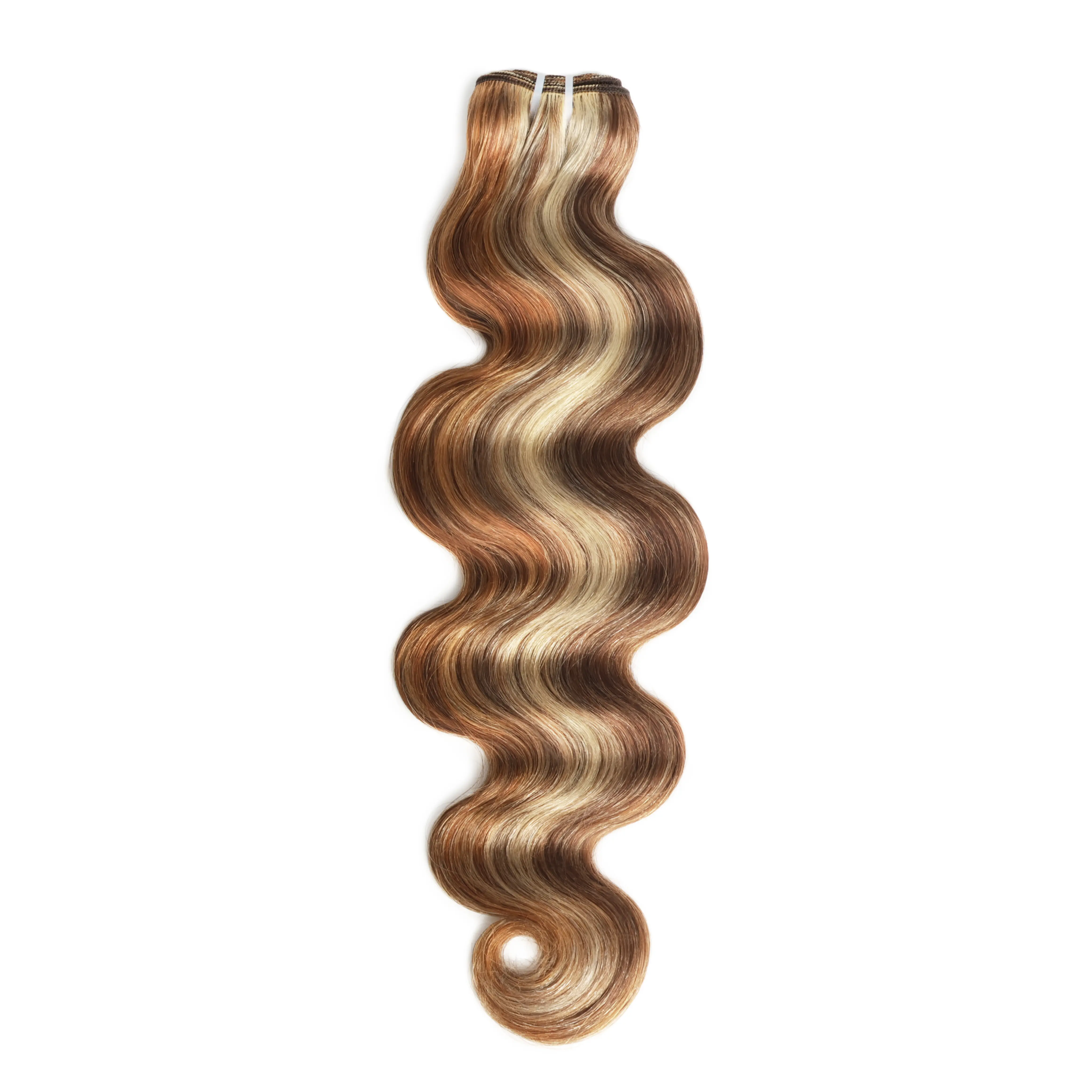 [New Color] 4/27/613 Body Wave Bundles Human Hair Highlight Ombre Brown Honey Blonde 613 Bundles Hair Weave Bundles for Sew In and Quick Wave Human Hair Extensions 100% Human Hair Extensions Colored Human Hair Bundles