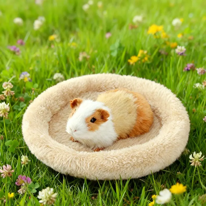 Guinea Pig Hamster Warm Plush Nest Dutch Pig Golden Hamster Winter Sleeping Nest Small Pet Soft Comfortable Round Nest Guinea Pig Bed