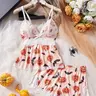 Halloween Theme Women's Pajama Set, Casual Comfortable Tank Top and Elastic Shorts, All Season Ladies Print Sleepwear, Heart Pattern, Birthday Gift #GLOBAL PICKS