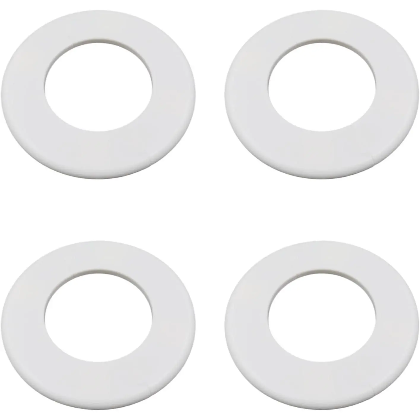 4Pcs Pre-Glued White ABS Plastic Wall Split Flange, 3 Inch Pipe Fit, 5.5" Diameter Round Escutcheon Plate, for Bathroom & Kitchen Water Pipe Decoration