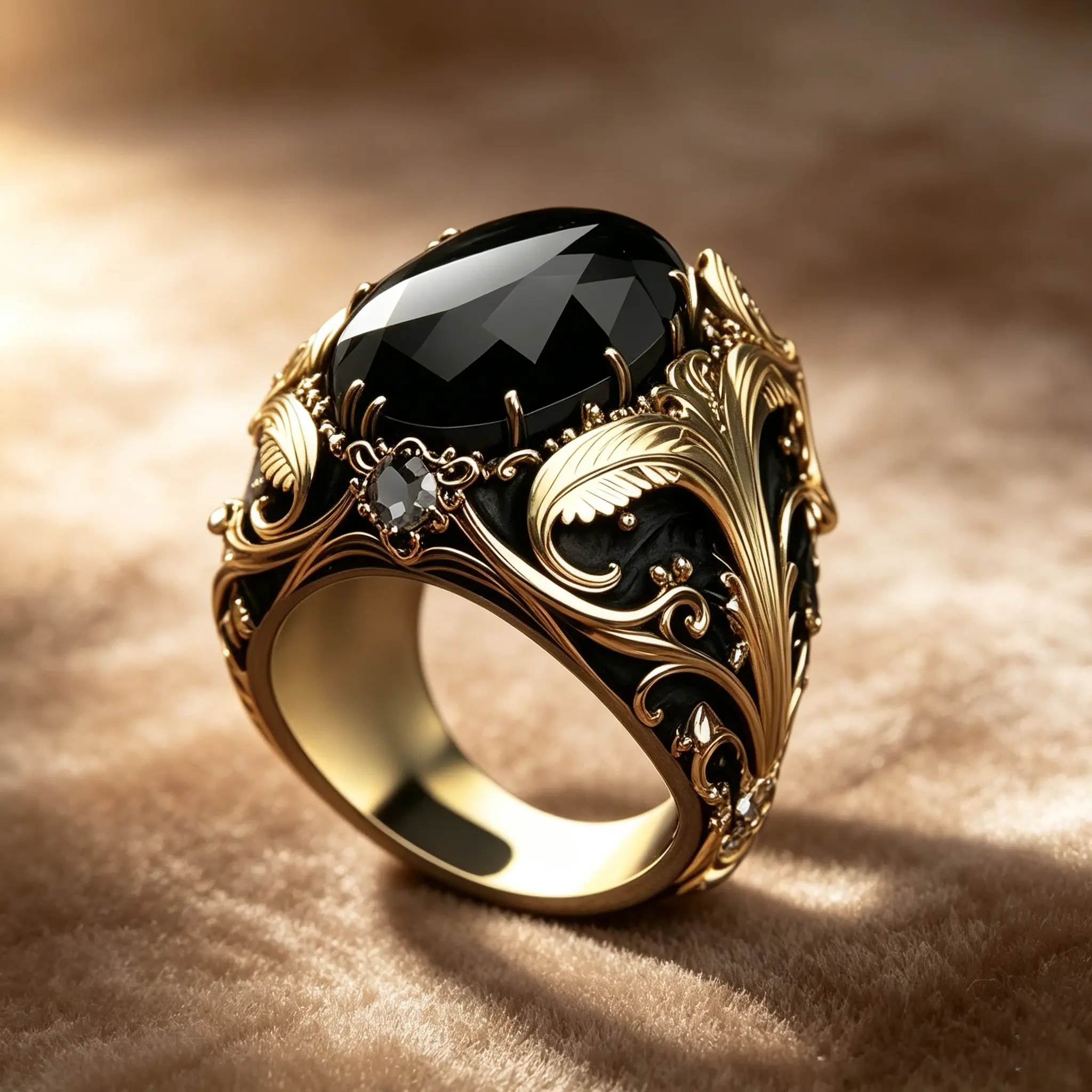 Vintage Baroque Ornate Statement Ring for Women, Oval Cut Center Stone Retro Filigree Scroll Carved Wide Band Ring, Gothic Cocktail Party Ring, Fashion Jewelry Gift for Banquet Holiday