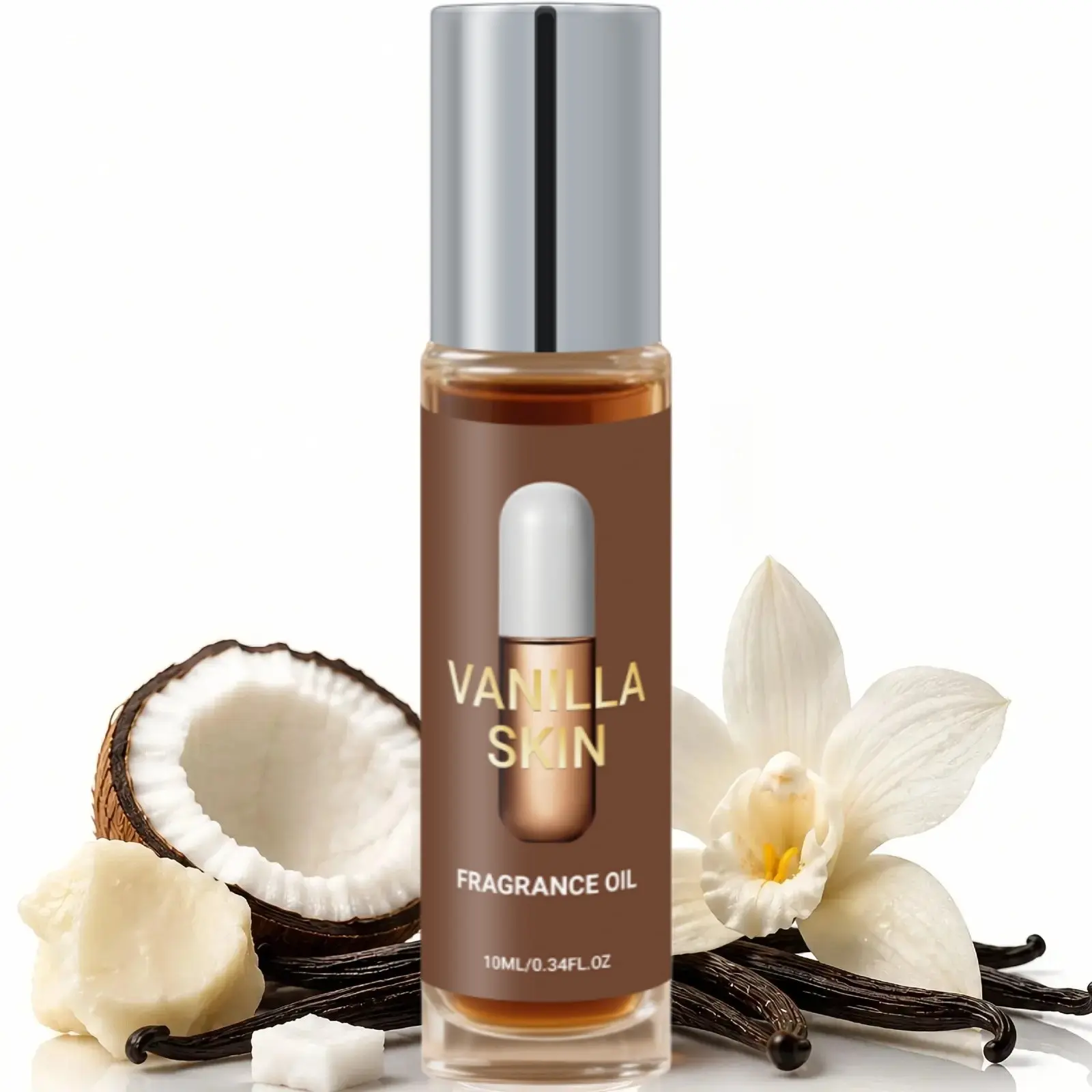 Vanilla Scented Perfume Oil, 10ML Rollerball Fragrance, Portable Body Oil, Long-Lasting Freshness, Ideal for Travel, Work, Dates