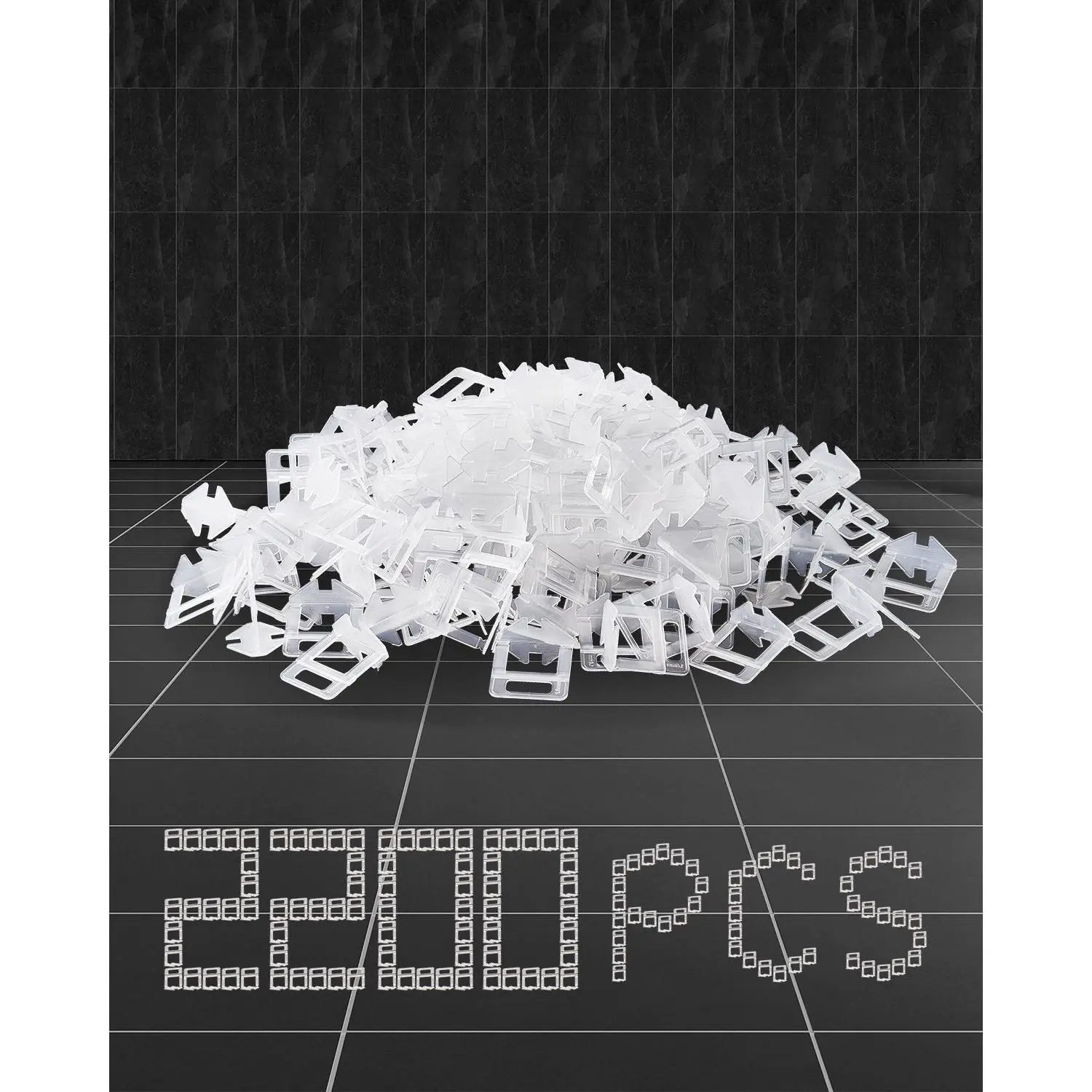VEVOR Tile Leveling System Clips, 2200-Piece DIY Tile Leveler Spacers, 1/16"(1.5 mm) Tile Leveler Clips, Tile Leveling System Tile Installation Tools for Professional Ceramic Tile, Stone Installation