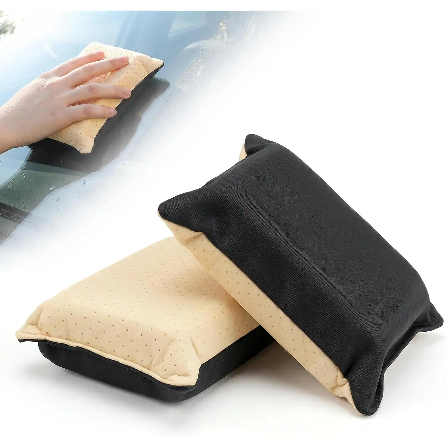 2 count Window Defogger Sponge  Windshield Cleaner Absorbent Glass Defogger Cleaning Sponge for Streak Free Glass Cleaning Sponges for  Window Vessels Bathroom Mirrors Foggy Surface