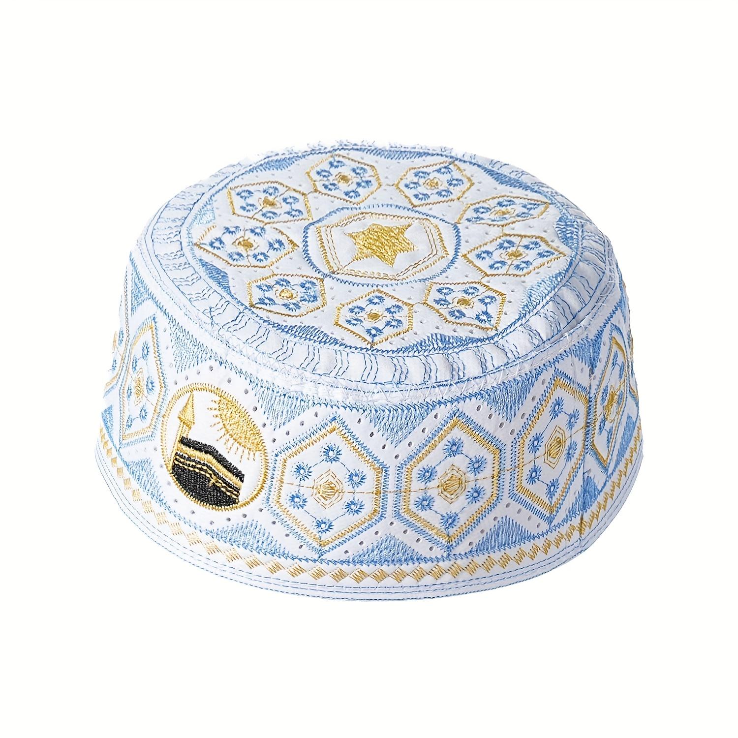 4pcs/set New Muslim Men Prayer Cap Hat Embroidery Leisure Cap Men Headscarf Turban Saudi Cap