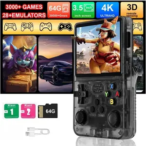 Portable Handheld Game Console R36s, 3.5 Inch IPS Screen, Retro Game Simulator, Open Source System, 3000+ Games, 64GB TF Card, Gift for All Ages