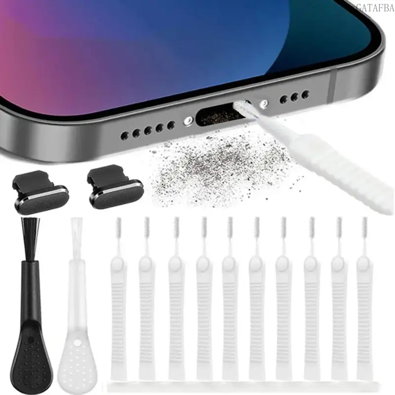 14-Piece Universal Phone Charging Port Cleaning Kit (Tap-C Tail Plug) with Metal Dust Plugs, Multi-Purpose Electronic Anti-Dirt Tool, Portable Accessory for Smartphones, Sports & Outdoor Enthusiasts’ Valentine’s Day Gift, 14-Piece Set (Tap-C Tail Plug)