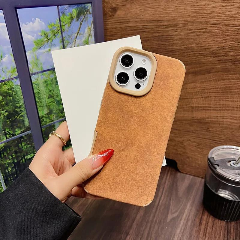 DarlingCase Vintage Lambskin Suede iPhone 17 Pro Max Case, Matte Faux Leather Shockproof Cover – Soft Touch, Retro Luxe Feel, Built for Everyday Style