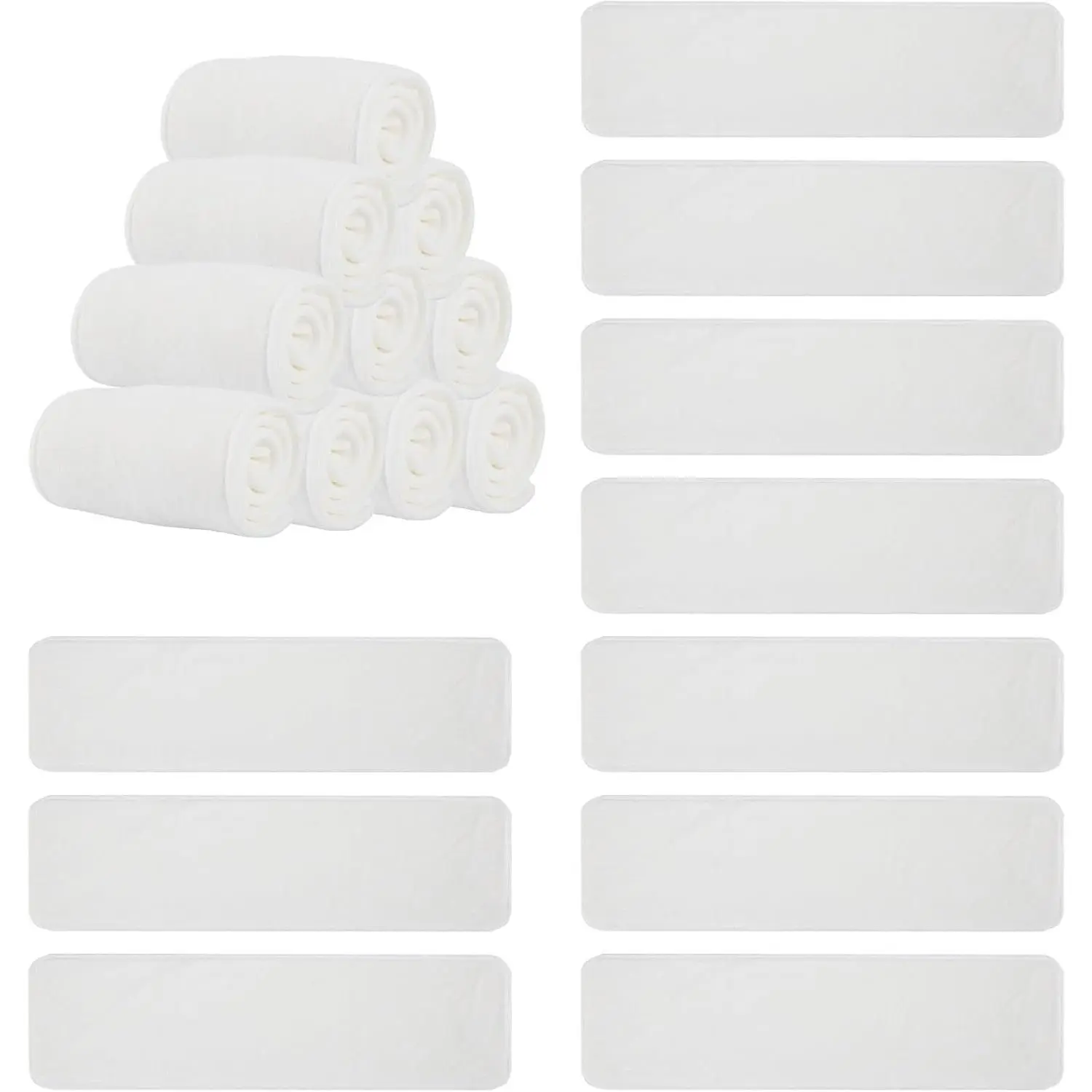 10 Pack Reusable 4-Layer Ultra Absorbent Microfiber Washable Cloth Diaper Inserts for Adults Elderly Women - Overnight Protection, Comfort & Confidence Liners