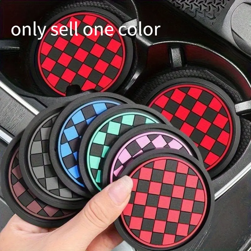 Car cup holder pad with grid pattern, anti-slip and dust-proof inner lining, automotive interior accessories and cup holder pad, Car Accessory