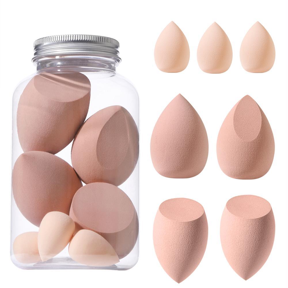 Makeup Sponge with Storage Bottle, 1 Set 2 Sizes Beauty Blenders for Liquid Foundation, Loose Powder, Concealer, Facial Detailing