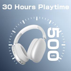 Wireless Headphones Over Ear, Bluetooth 5.4 Headsets, Hi-Fi Stereo, ANC Noise Cancelling, Built-in Microphone, 30 Hours Playtime, 3.5mm Jack, Lightweight for Phones, Computers, Games(Silver)