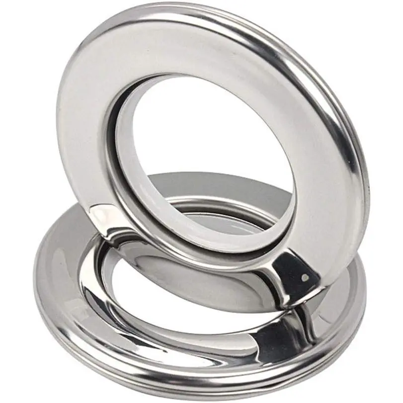 Stainless Steel Curtain Grommets DIY Rings Eyelet Metal Grommet Kit Ring Inner Diameter 1-9/16"(4cm) Silencer Sliding Metal Pack of 8