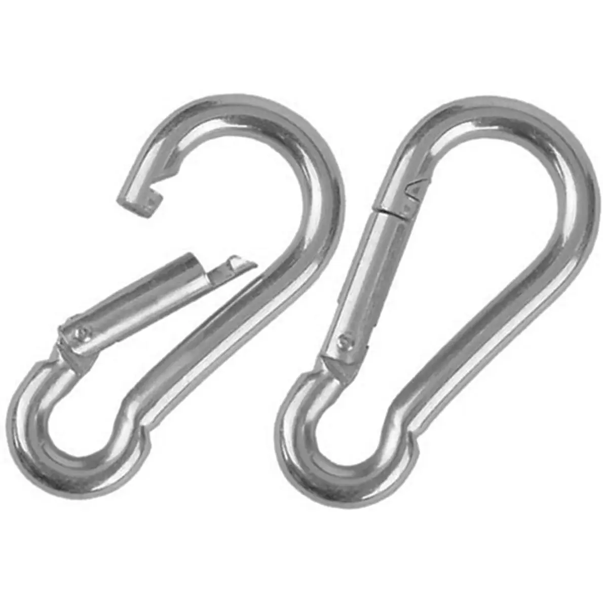 Heavy  Bushcraft Stainless Steel Carabiner Spring Snap Clip Link Hooks. 200-500lb Load. 2, 6 & 12 Packs