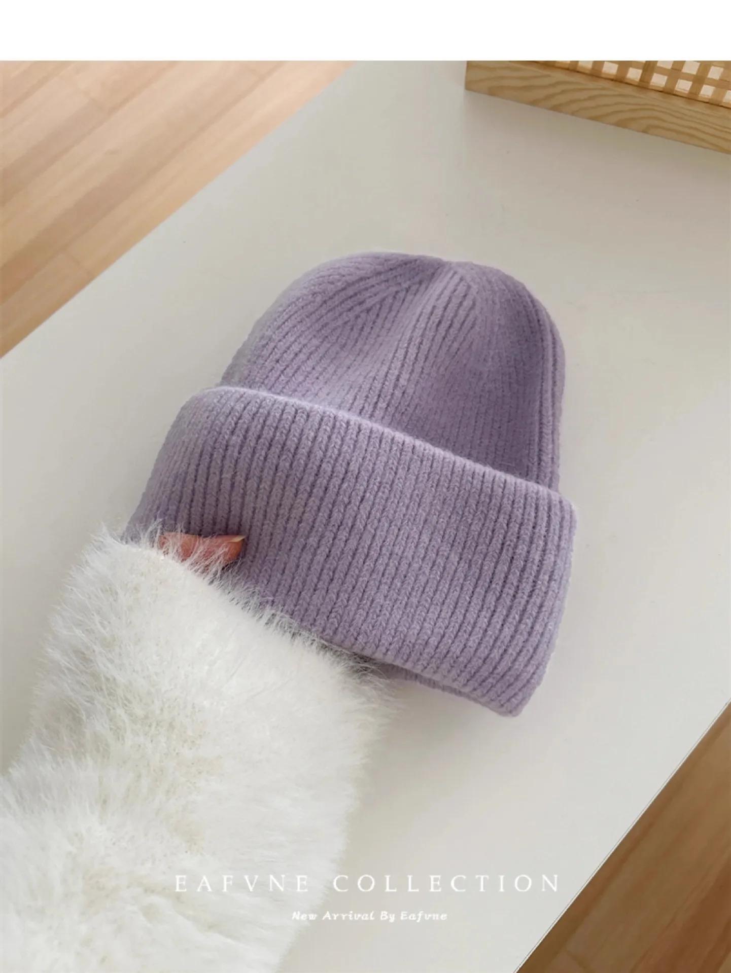 1pc Warm Knit Beanie for Men Women,Slouchy Beanie Hats Winter Knit Cap Soft Ski Hat Unisex,Thick Fisherman Cuff Plain Skull Caps