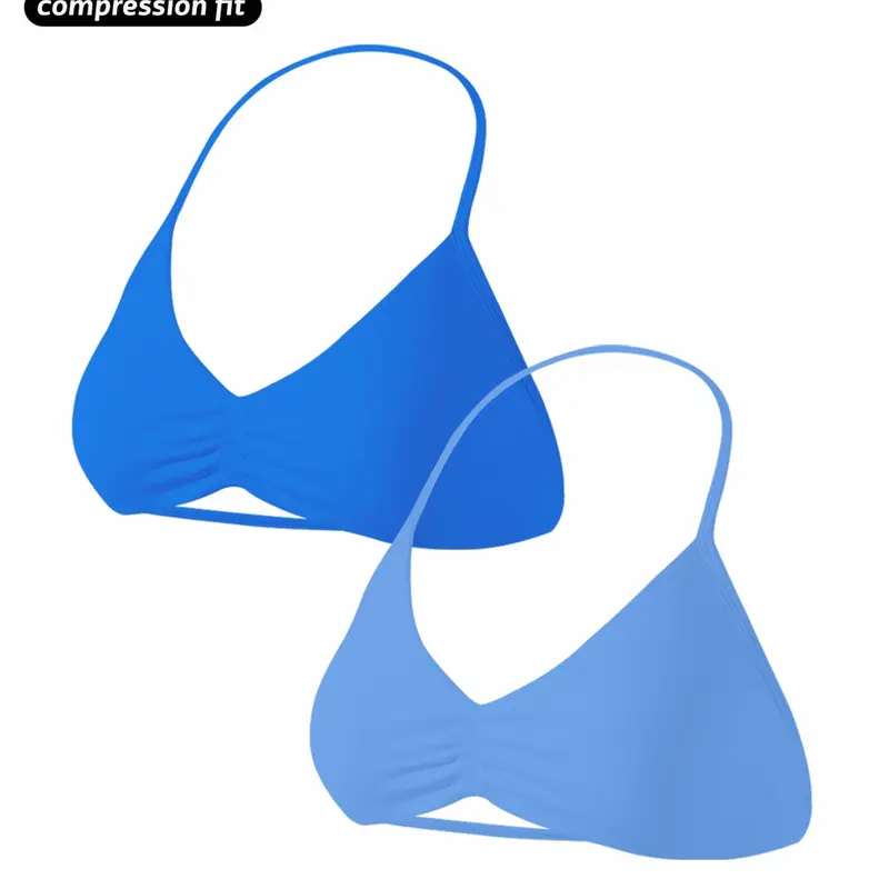 Women's 2-Pack Seamless Knit Sporty Bra, Halter Neck Sport Bra, Gym Bras, Fitness Bra, Open Back Design, Ideal for Yoga and Gym Workouts