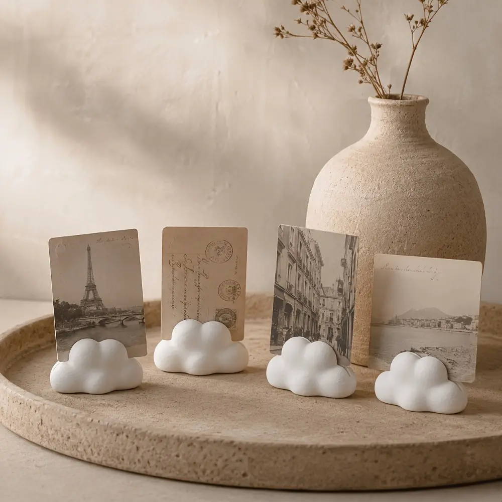 4pcs/Set Cloud Shaped Photo Holder, Desktop Photo Stand, Multi-functional Display Rack for Polaroids, Postcards, Business Cards & Notes, Home & Office Desk Decor