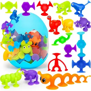 32Pcs Bath Toys for Kids Ages 3-8, No Hole Mold Free Suction Cup Animals Water Toys, Toddler Sensory Fidget Party Favors, Travel Road Trip Essentialsfidget toys