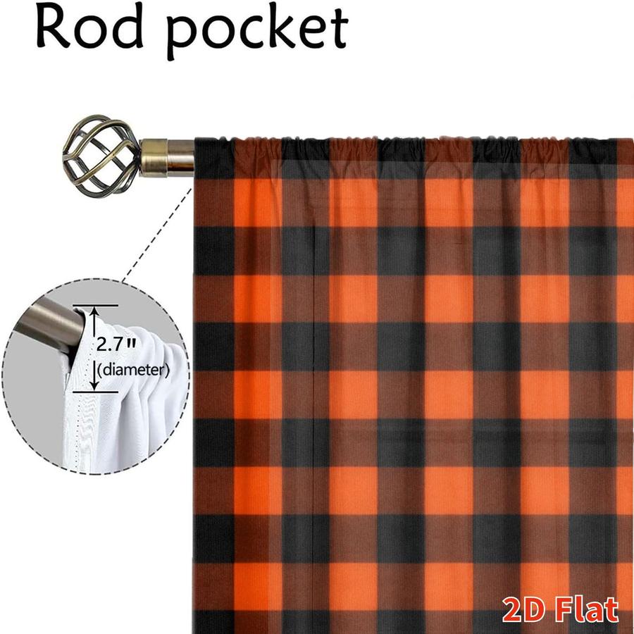 2Pcs Classic Buffalo Plaid Checkered Grid Pattern Sun Blocking Curtains Digital Printed Rod Pocket, Window Treatment For Bedroom Office Kitchen Living Room Study Home Decor