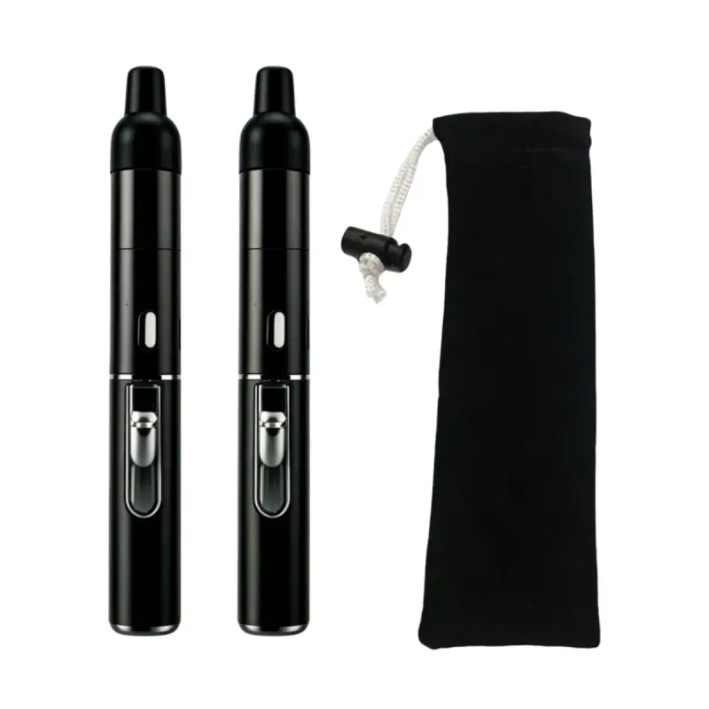 (No gas)2 Pack Matte Black Refillable Gas Windproof Lighters| Pen-Style Portable Outdoor Ignition Tools with Drawstring Storage Pouch