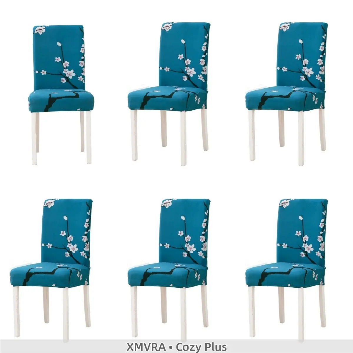 4/6 Pcs Elegant Floral Chair Covers, Stretch Fabric, Comfortable & Protective, Home & Commercial Use, Hotel Quality, Daily or Holiday Decor
