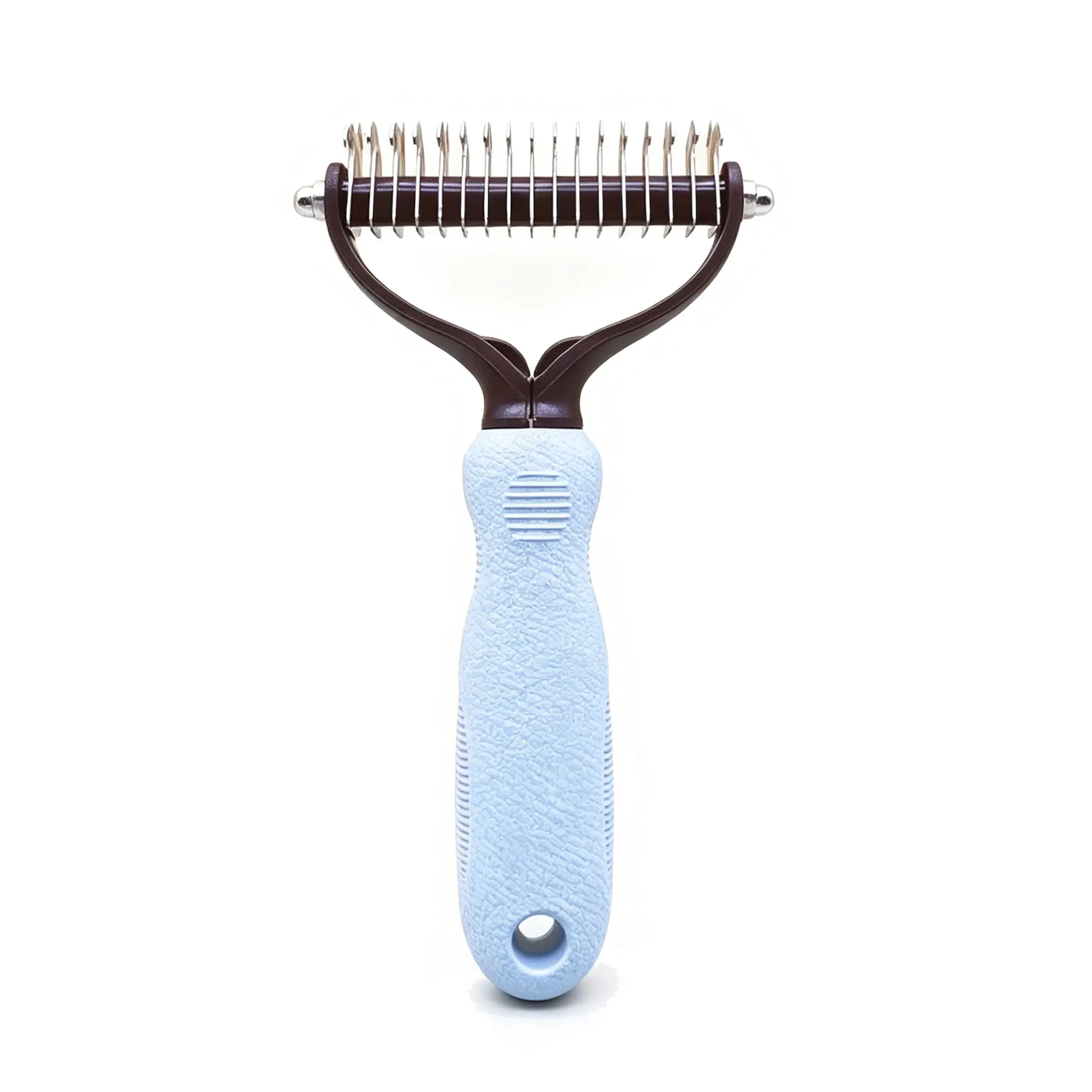 Double-Sided Stainless Steel Pet Hair Remover Comb, Cat Dog Universal Knot-Untangler, Removes Long Fur and Loose Undercoat