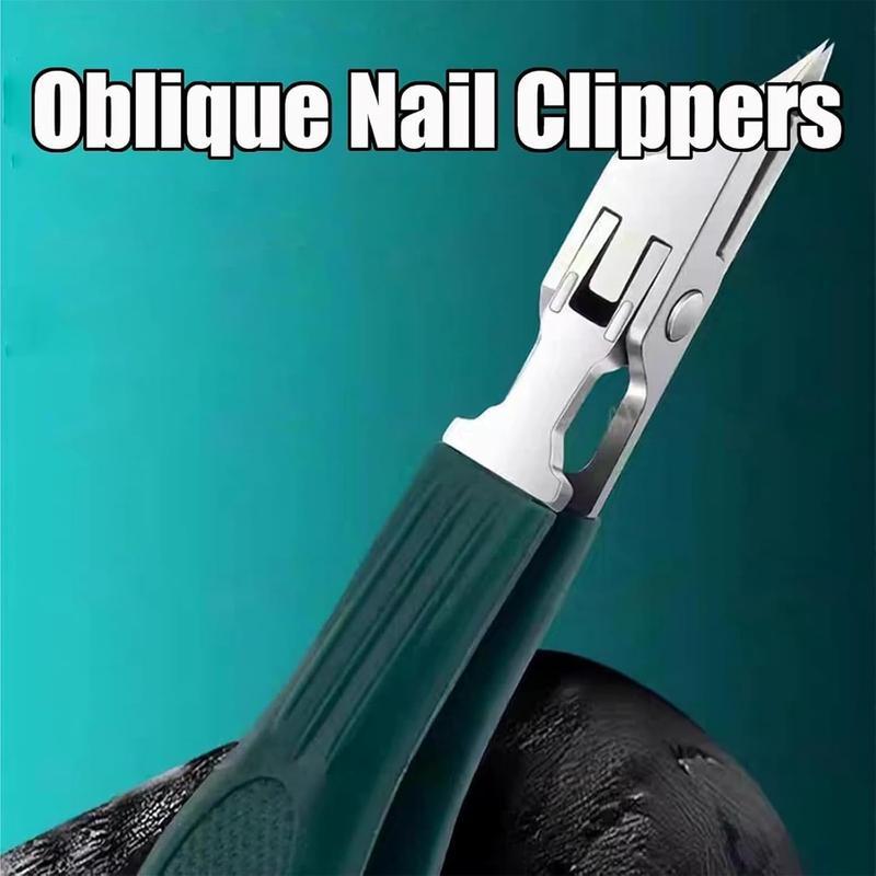 【Freeship】Five Sets of Eagle Beak Beveled Nail Clippers: Household Multifunctional Large Opening Anti-Splash Nail Clippers Set of High-Grade Thick Hard Manicure Clippers. Green