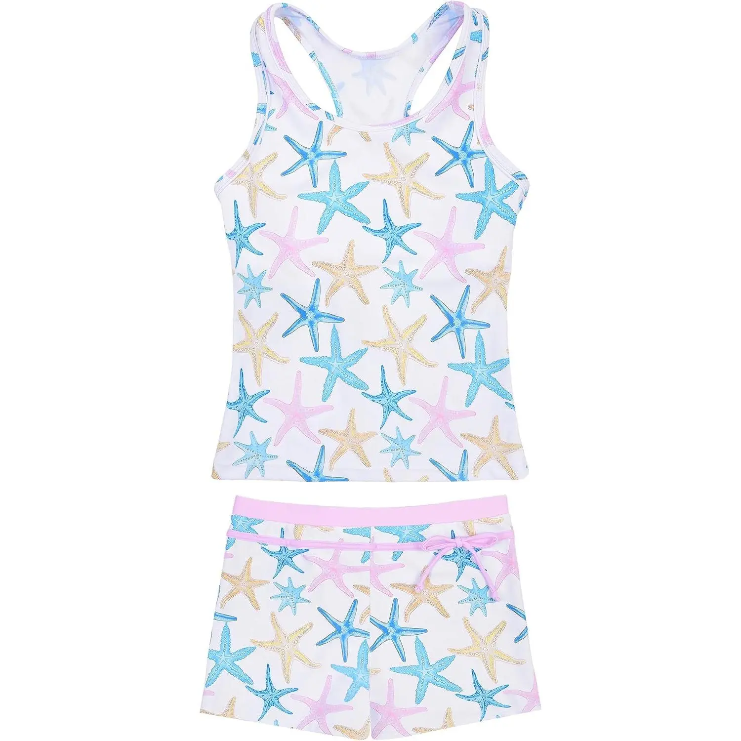 Little Girls' Summer Two Piece Boyshort Tankini Kids Swimsuit