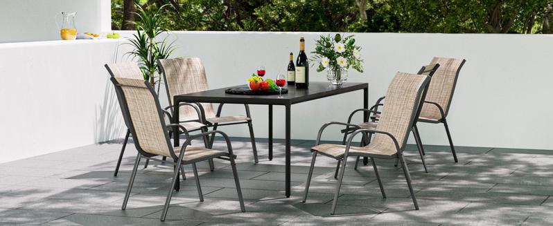 UDPATIO Patio Dining Chairs Set of 2/3/4/6, Breathable Seat Fabric and Alloy Steel Frame for Backyard, Porch, Garden Chairs Outdoor Stackable Dining Chairs High Back Lumbar Support Durable Qualities