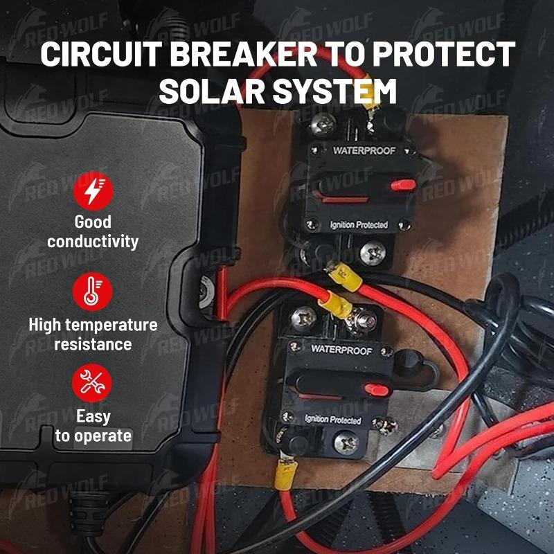 60Amp/100Amp/200Amp/250Amp Circuit Breaker for Boat Trolling Motor Marine ATV Trailer Vehicles Stereo Audio Electronic Battery Solar System Inline Fuse with Manual Reset Switch Waterproof DC 12V-48V