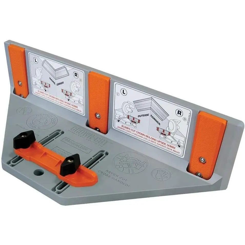 Rockler Cut Crown Molding Jig for Miter Saw w/Adjustable Fence, Easy Fit | Crown Molding Jig – Safe Precise Miter Cuts – Crown Cutting Jig – Adjustable Fence Risers – Universal Miter Saw Fit
