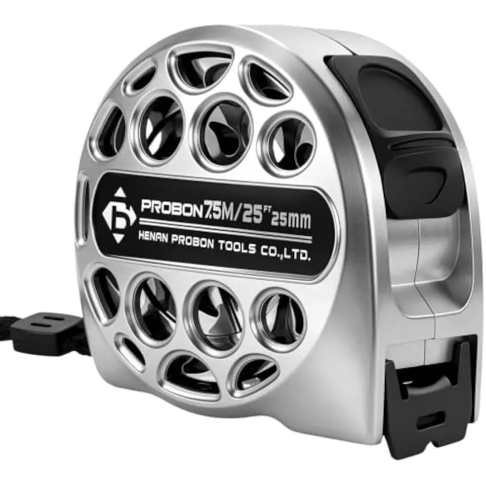 25 FT Heavy-Duty Stainless Steel Retractable Tape Measure, Double-Sided Scale, Waterproof Rustproof for Construction, Woodworking