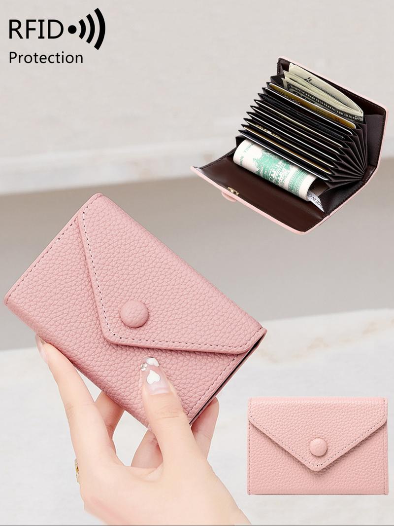 Simple Plain Color Card Holder, Casual Versatile Mini RFID Blocking Credit Card Holder for Men and Women, Lightweight Portable Minimalist PU Leather Solid Color Coin Small Wallet Card Holder