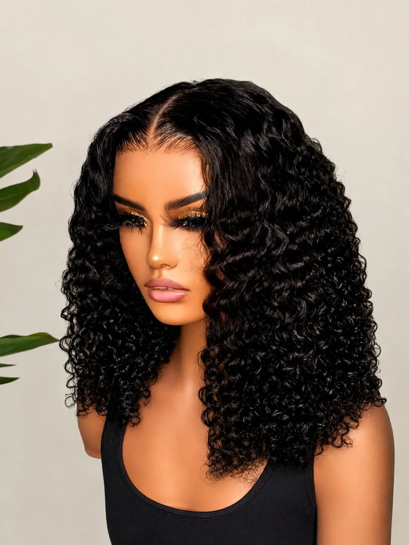 [Ribacee] High-density wool perm deep wave short bob wig, Curly hair wig, glue-free, Glueless Wig, ready to use, deep wave curls, wet hair wave 6x4 wig, women's style, Curly Bob Wigs, pre-plucked hair, high crown for smaller face, natural hairline