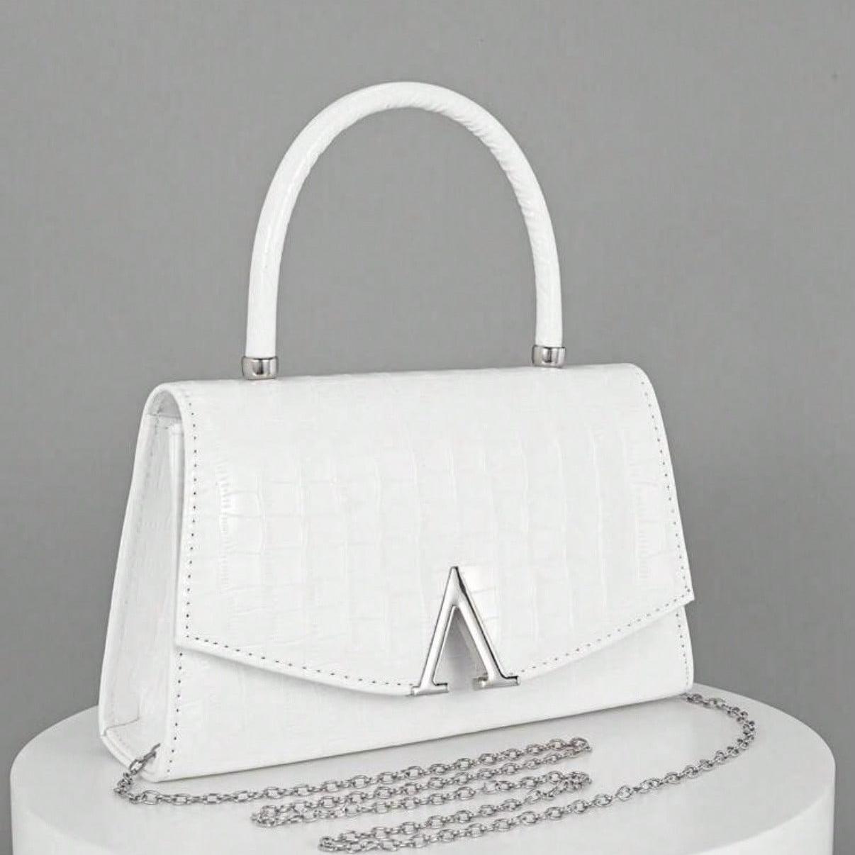 Metallic Glitter Clutch Bag, Formal Crocodile Pattern Leather Handbag Woman Purse, Crossbody Bag Shoulder Bag Perfect for Party, Wedding, Prom, Dinner/Banquet, Matching With Wedding Dress, Evening Gown, Party Dress, Prom Bag for Party