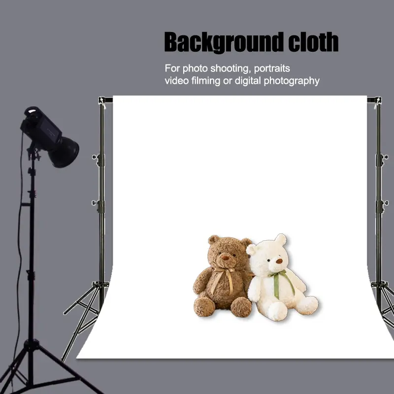 Widely used solid color photography background for portrait photography and photography, art studio shooting, product video live broadcast and studio props - white multi-functional background cloth