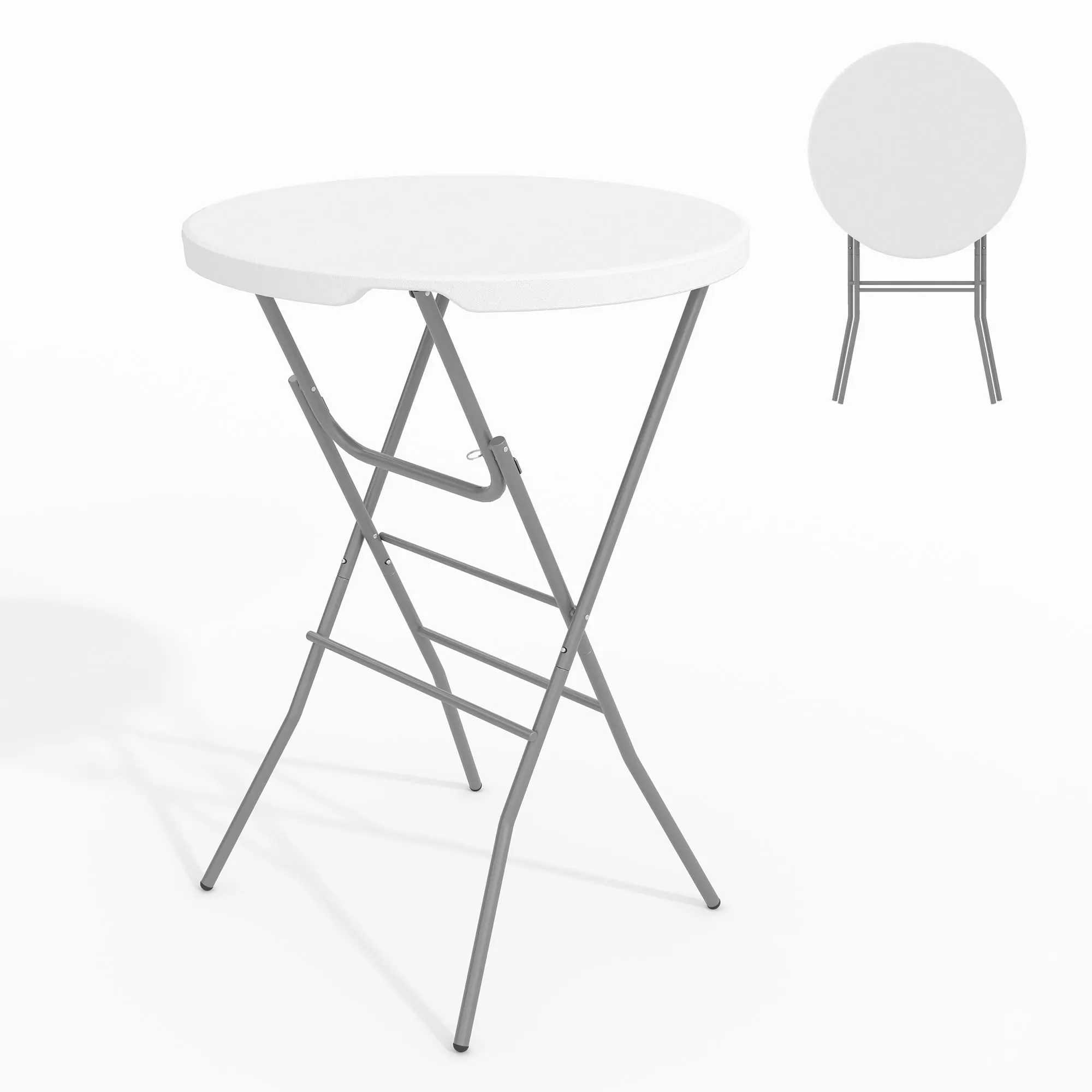 31.5" Folding Cocktail Table 1PC｜Round High Top Bar Table for Patio, Party & Backyard｜HDPE Outdoor Table with Metal Frame & Locking Legs, Easy Set Up, Indoor/Outdoor Use
