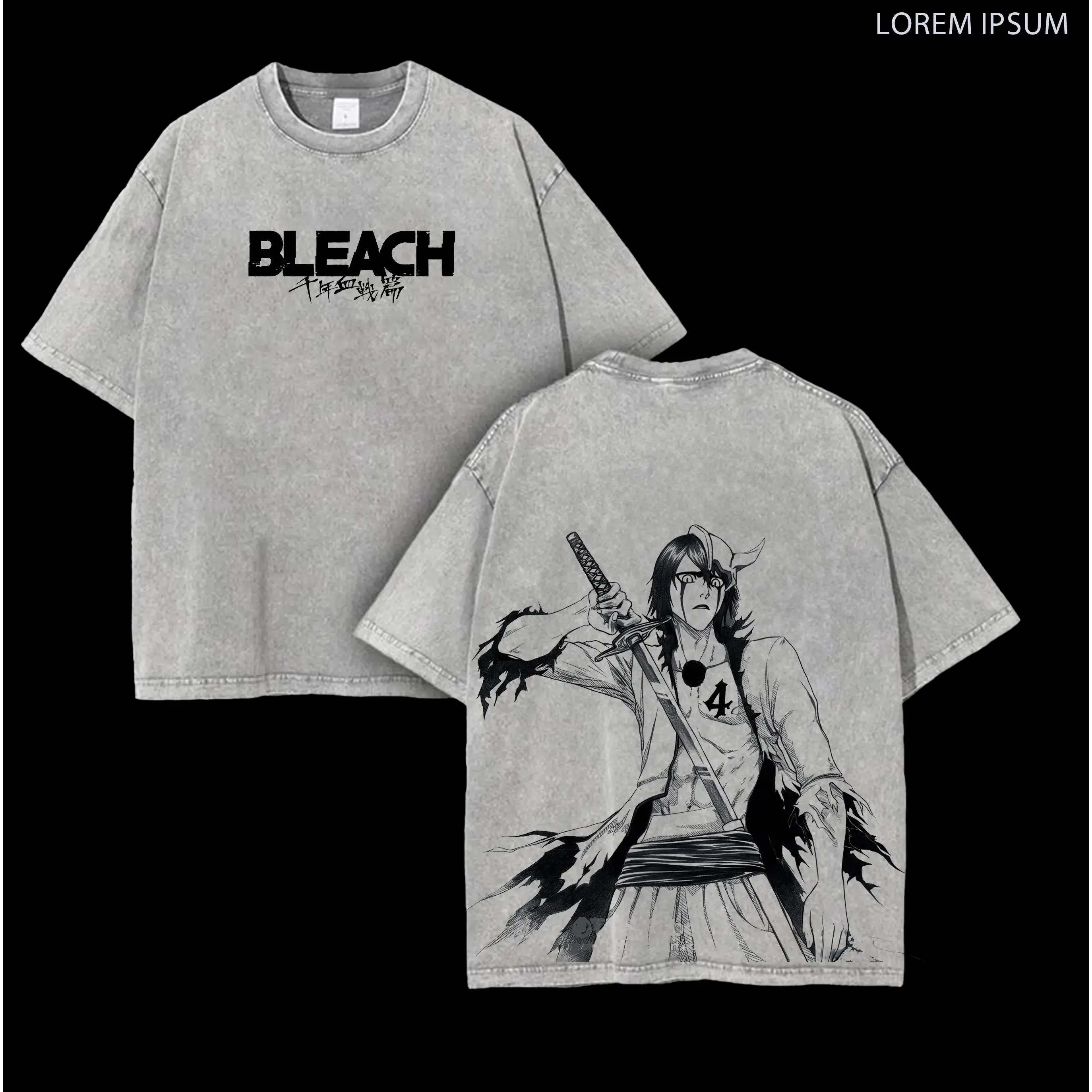 Ulquiorra Cifer Bleach Anime Double Printed Vintage Washed Tee Unisex Oversize Anime Manga Washed Heavyweight Cotton T-shirt, Gift For Anime Fan, Anime Lover