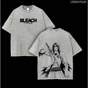 Ulquiorra Cifer Bleach Anime Double Printed Vintage Washed Tee Unisex Oversize Anime Manga Washed Heavyweight Cotton T-shirt, Gift For Anime Fan, Anime Lover