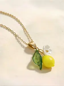 1 Pc Lemon Fruit Necklace, Perfect Gift Idea, Exquisite Jewelry Gift, Versatile Daily Wear Jewelry, Stylish Accessory for All Occasions, Ideal Present for Loved Ones
