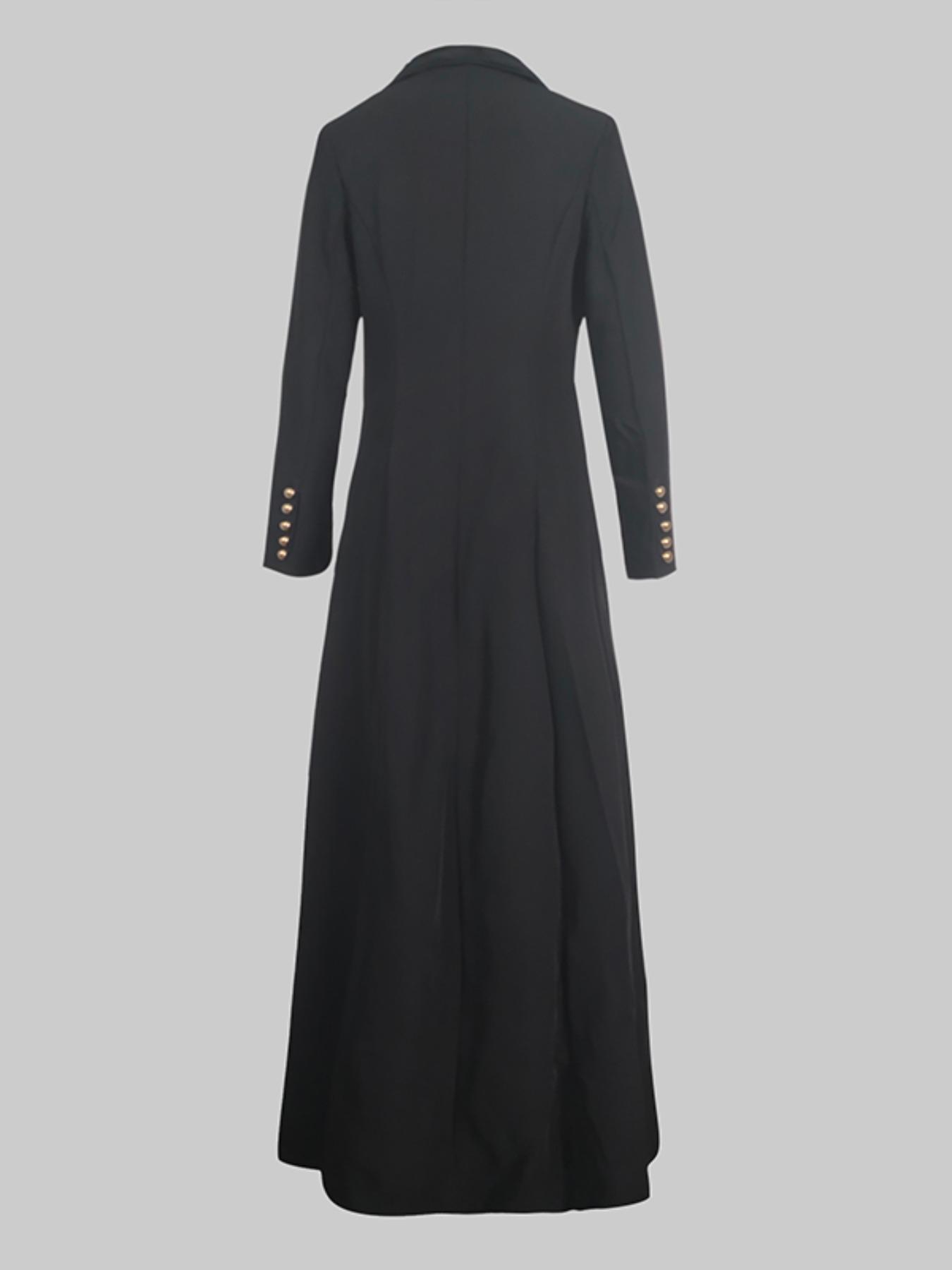 Women's Solid Color Open Front Long Coat, Elegant Fashion Long Sleeve Outerwear for Daily Outdoor Wear, Ladies Clothes for Summer, Womenswear