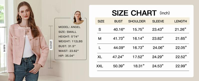 Women's Tweed Blazers Long Sleeve Business Button Down Casual Cropped Blazer Jackets with Pockets Women's Tweed Blazers Long Sleeve Business Button Down Casual Cropped Blazer Jackets with Pockets
