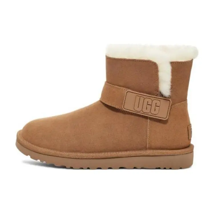 UGG Classic Novelty Cow Suede Casual Embossed Strap Snow Boots 1137073-CHE