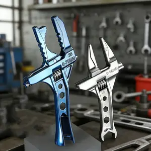 Metal Multifunctional Bathroom Wrench Large Opening Ergonomic Design Adjustable Universal Spanner Pipe Wrench Nut Removal