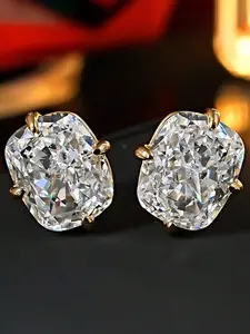 Romantic Cubic Zirconia Earrings, Minimalist Four Claw Setting, Elegant Light Luxury Ear Jewelry, Perfect for Parties and Weddings