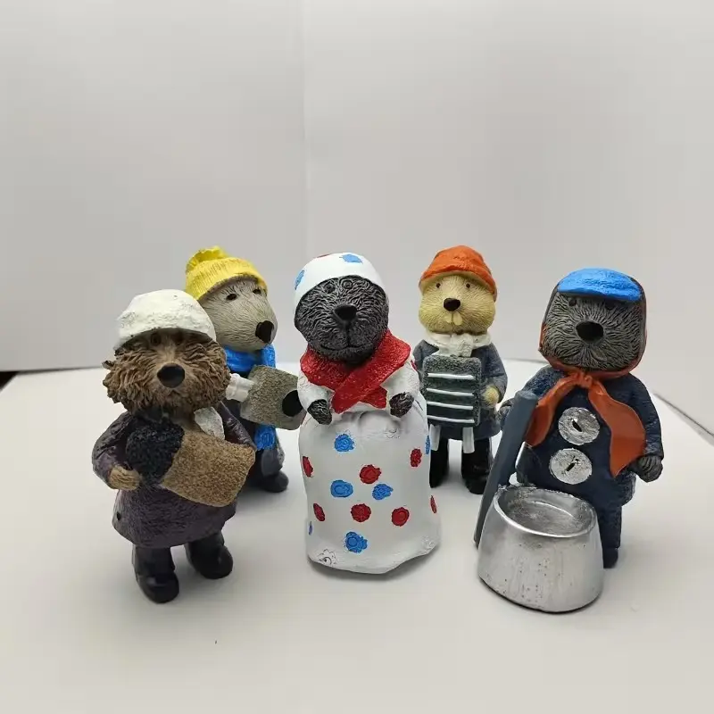 5Pcs Decorations, Cute Figurines, Art Doll Statues, Resin Otter Dolls, Emmett Band, Mini Dolls, Resin Animal Decorations, Mouse Decorations, Mini Home Decorations, Gifts, Festival Decorations, Fantasy Statues, Art Crafts, Handmade Dolls