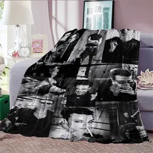 High-Definition Printed Blanket Featuring a Collage Design by British Vocalist YUNGBLUD, a Cherished Item for Fans That Provides Warmth And Comfort. Made of Soft Flannel, It Is Skin-Friendly And Resistant to Pilling