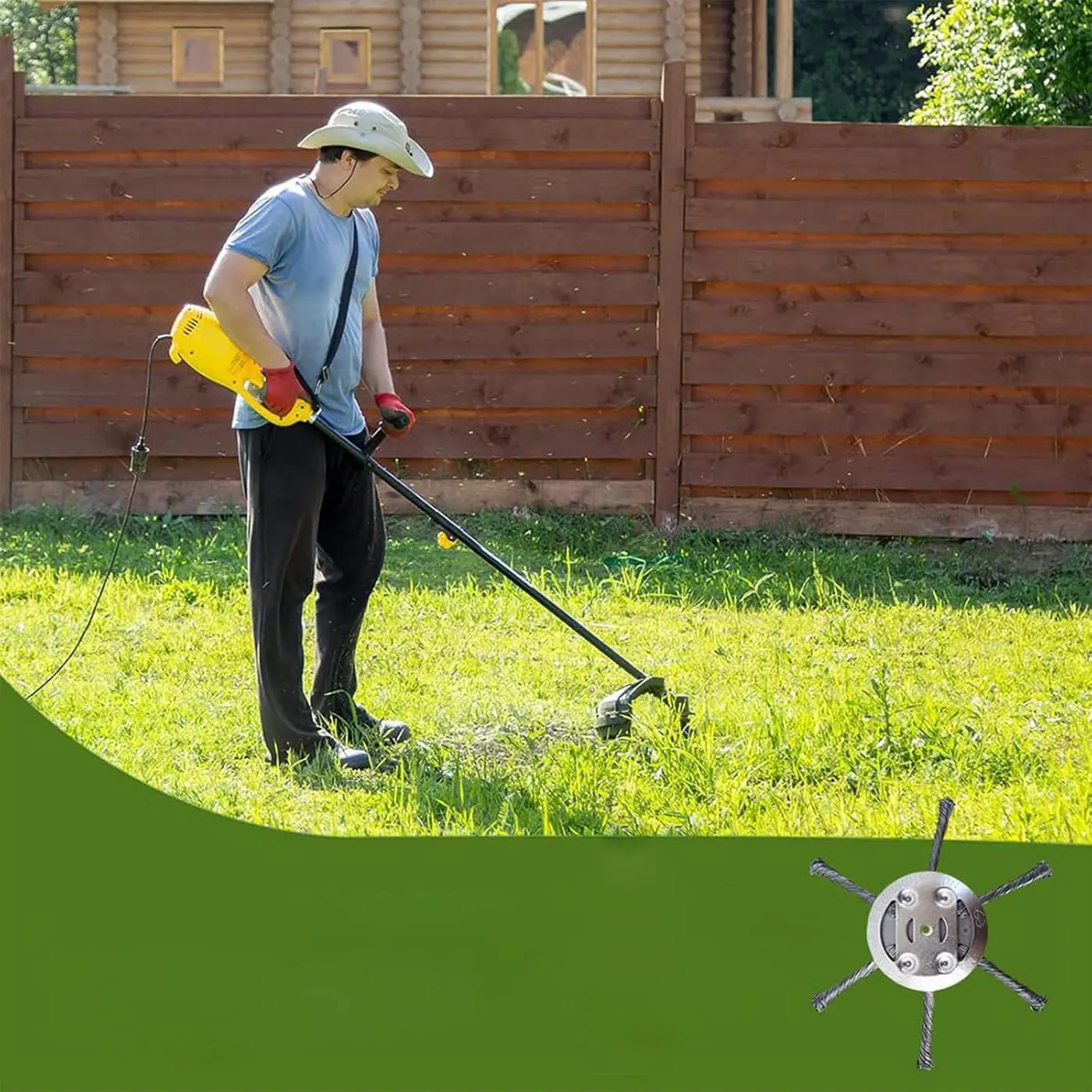 Small lithium battery weeding accessories, weeding equipment, garden tools, lawn mower accessories, rotating joints, twisted steel wire weeding blades, durable weeding brushes suitable for lawn mowers, essential gardening accessories