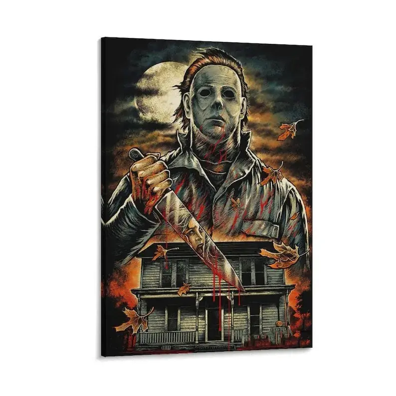 Halloween 1978 Horror Film Movie Vintage  Wall Art Picture Painting Poster Canvas Print Artworks Bedroom Living Room Decor